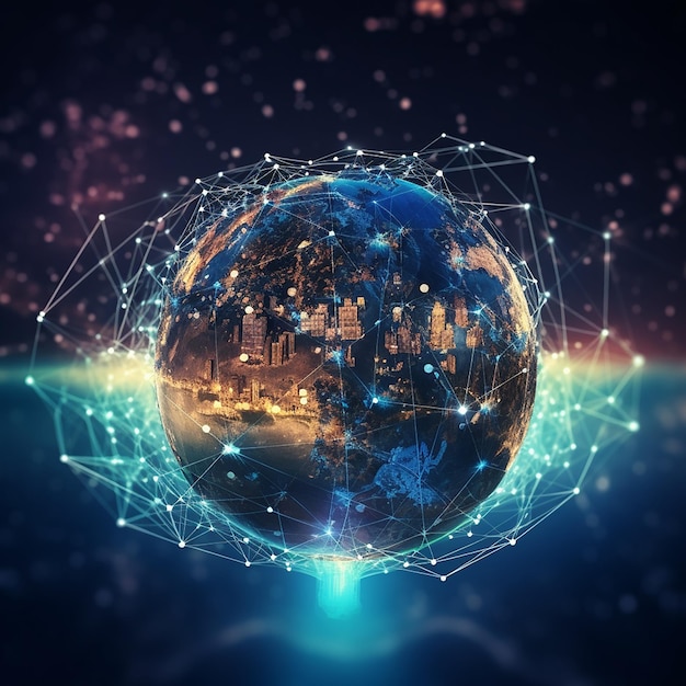 Globale Konnektivität Internet-Netzwerk und IoT-Integration