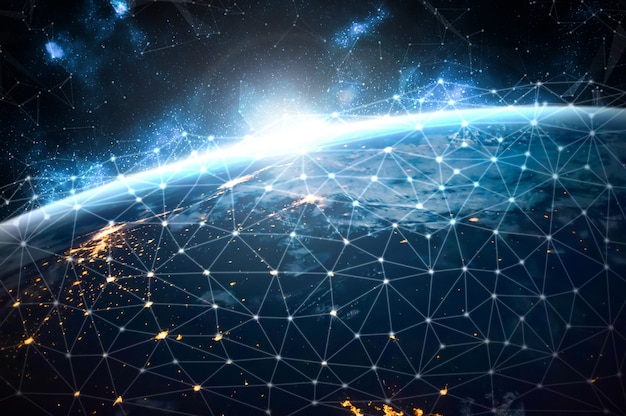 Globale Netzwerkverbindung über Erde