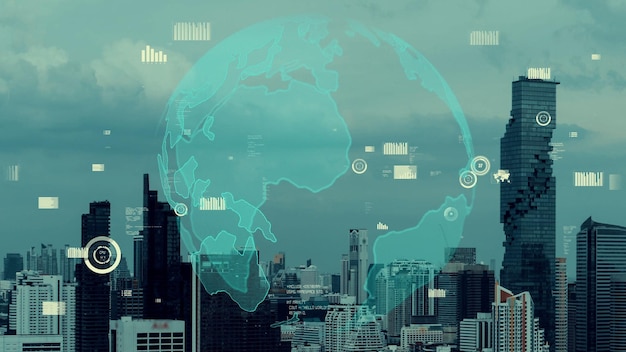 Globale Verbindung und die Änderung des Internet-Netzwerks in der Smart City