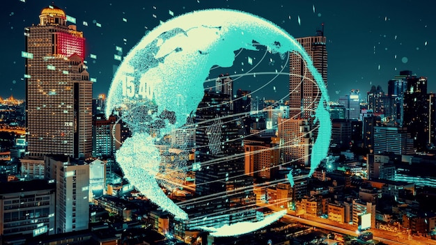 Globale Verbindung und die Änderung des Internet-Netzwerks in der Smart City