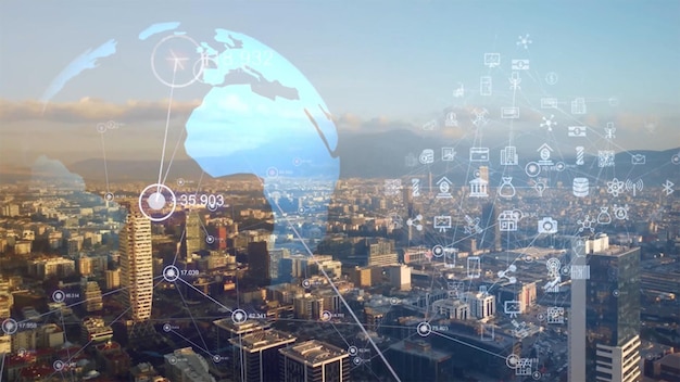 Globale Verbindung und Modernisierung des Internetnetzes in Smart City