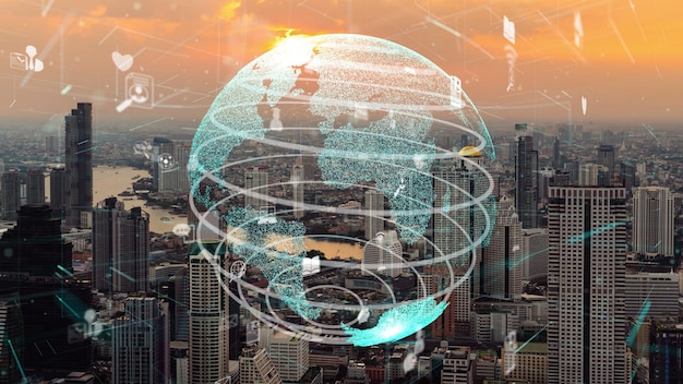 Globale Verbindung und Modernisierung des Internetnetzes in Smart City