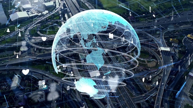 Globale Verbindung und Modernisierung des Internetnetzes in Smart City