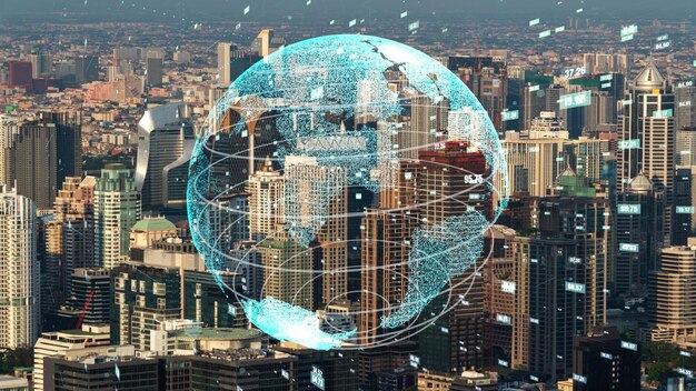 Globale Verbindung und Modernisierung des Internetnetzes in Smart City