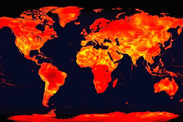 Globale Wärmekarte zeigt alarmierenden Temperaturanstieg als Indikator für den Klimawandel