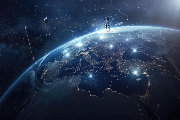 Globales Internetnetz über Satelliten für Finanzen und Technologie