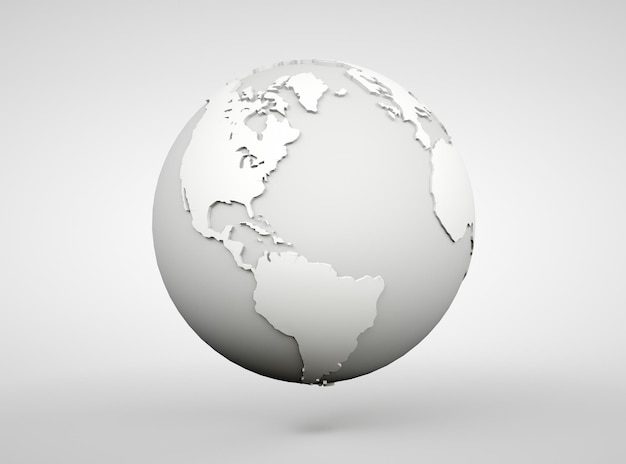 Globe 3d Erde Weltkarte Globale digitale Kommunikation moderner realistischer Kugelplanet