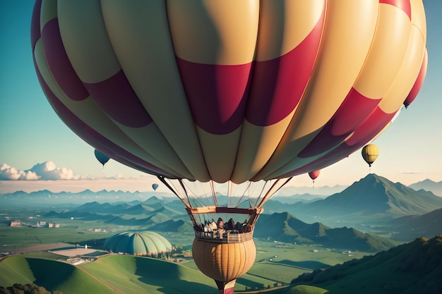 Globo Aerostático Volando Cielo Deportes Extremos Nuevo Proyecto De Juego De Turismo Fondo De Pantalla