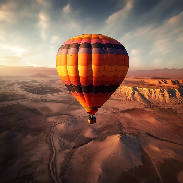 Foto un globo de aire caliente en el cielo