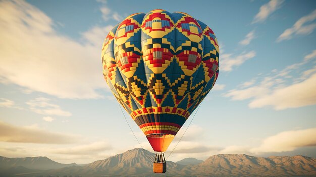 un globo de aire caliente con un diseño en la parte inferior