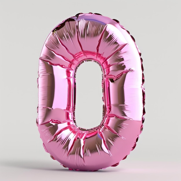 Un globo de aluminio rosado en forma de la letra o