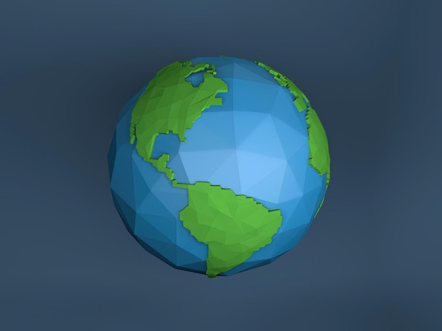 Un globo azul y verde con el continente del mundo en él.