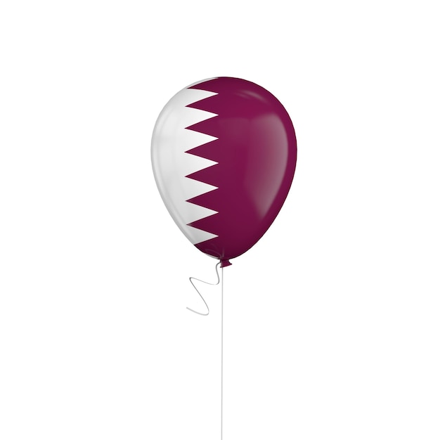 Globo de bandera de Qatar en una cuerda 3D Rendering