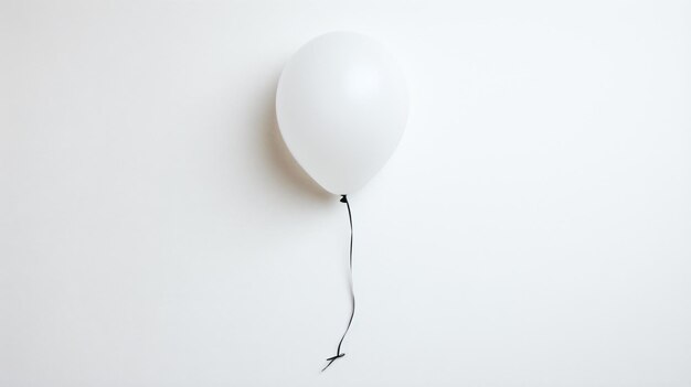 Foto un globo blanco pegado a una pared