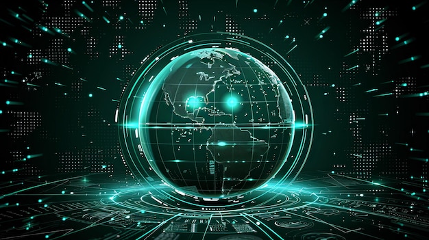 Un globo brillante con un fondo verde