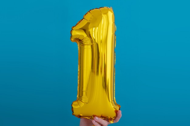 Foto globo de celebración número 1 de lámina de oro