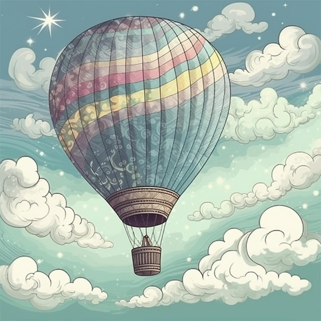 Globo en el cielo textura ilustración 3