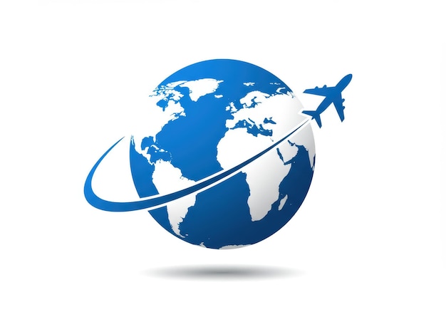 Globo com logotipo de viagem de avião