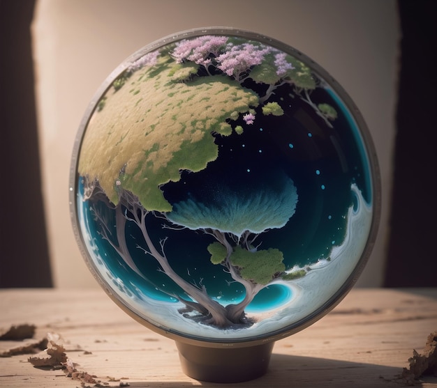 globo com uma paisagem da terra