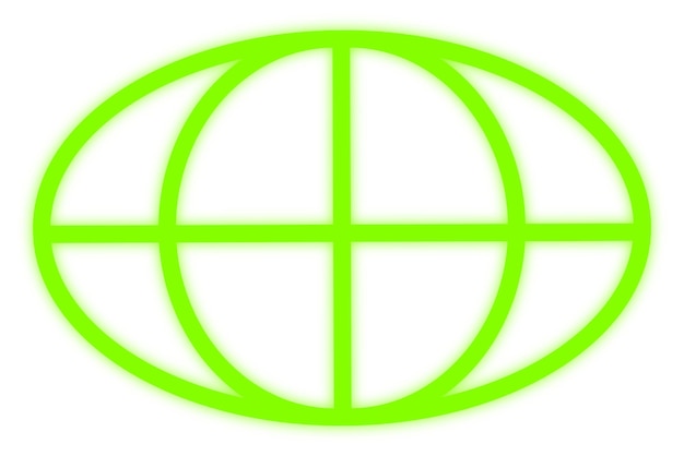 Globo de cuadrícula de neón pegatina png de fondo transparente