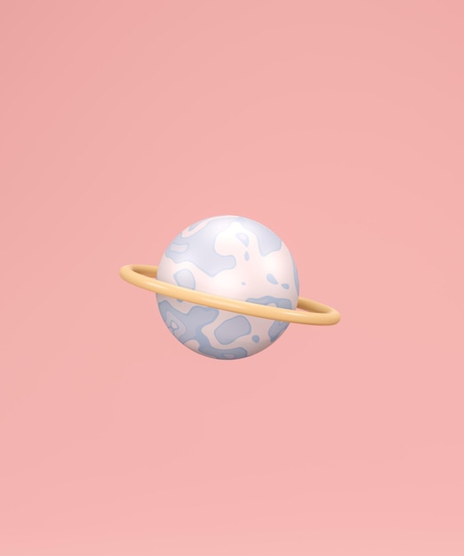 Globo da terra com renderização 3d de cinto orbital