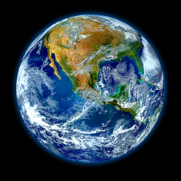 Globo da terra isolado no fundo branco Elementos desta imagem fornecidos pela NASA