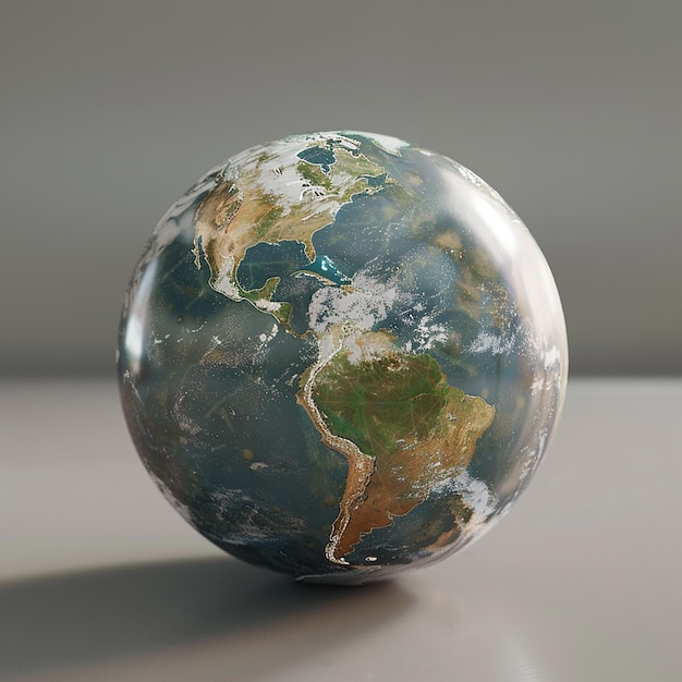 Globo de Luz Natural Suave Iluminando a Geografia e a Exploração
