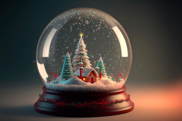 Globo de neve de vidro Design decorativo de Natal Bola de vidro com neve dentro das decorações da árvore de Natal