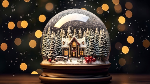 Globo de neve encantador com cena em miniatura