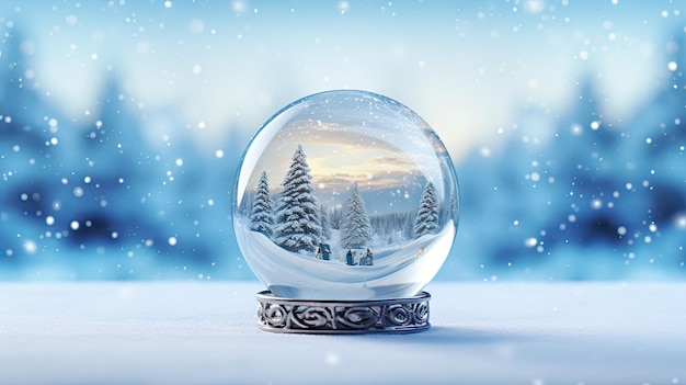 Globo de neve mágico com decorações de Natal criadas com tecnologia Generative Al