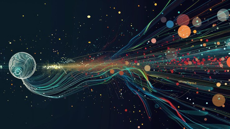 Foto globo digital con senderos de luz obra de arte digital con diseño futurista aigf