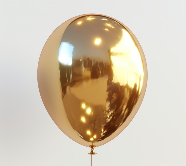 Foto un globo dorado aislado