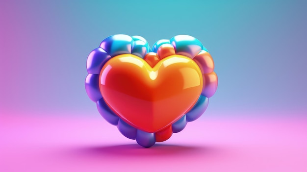 Foto un globo en forma de corazón con la palabra amor en él
