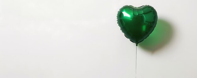 un globo en forma de corazón verde con un fondo blanco