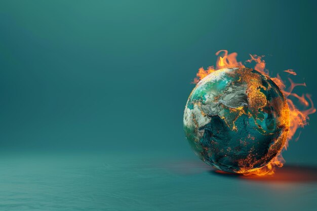 Foto un globo con fuego en él