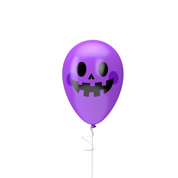 Globo de halloween con cara espeluznante feliz decotación de halloween d render