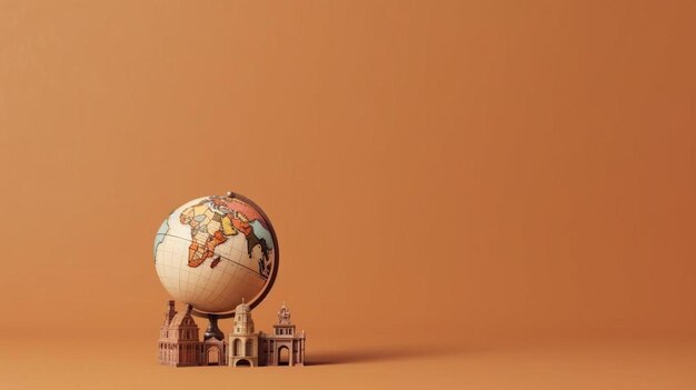 Un globo con un mapa del mundo en él