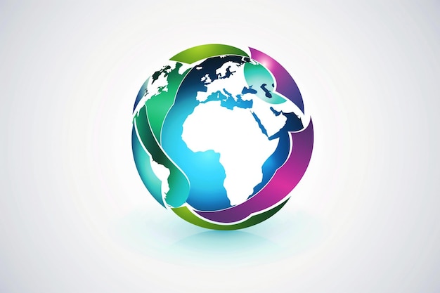 un globo con un mapa del mundo y las palabras tierra en el medio