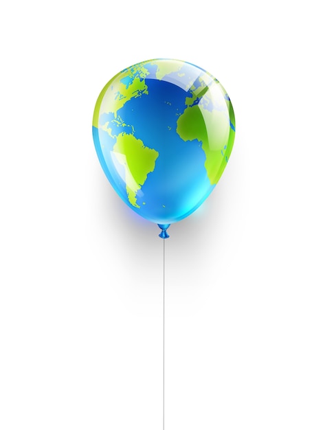 Foto globo con mapa del mundo - símbolo del medio ambiente, concepto
