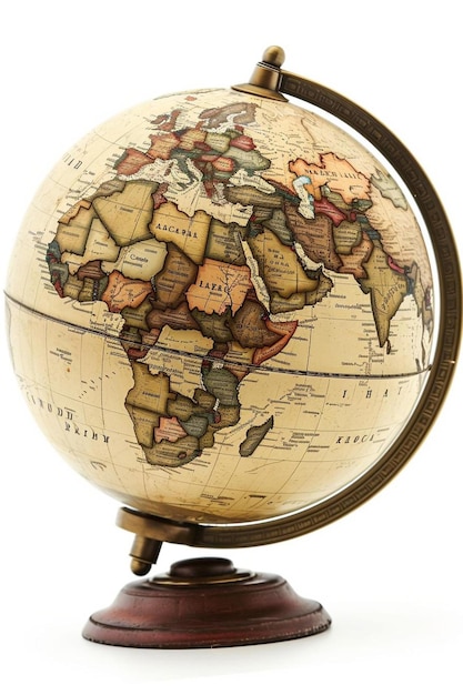 Foto un globo con un mapa del mundo en él.