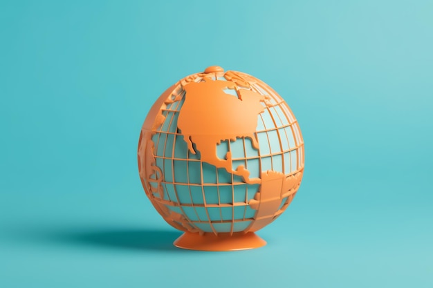 Un globo naranja con los estados unidos en él