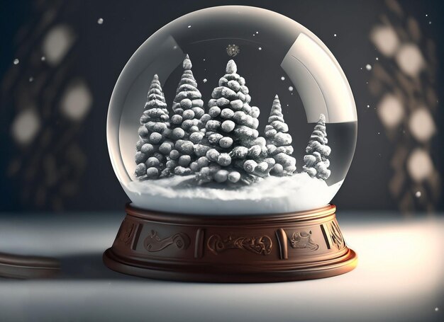 Foto globo de nieve de navidad en 3d