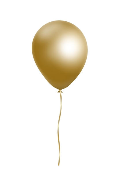 Foto un globo de oro con una cinta de oro en él está volando por el aire