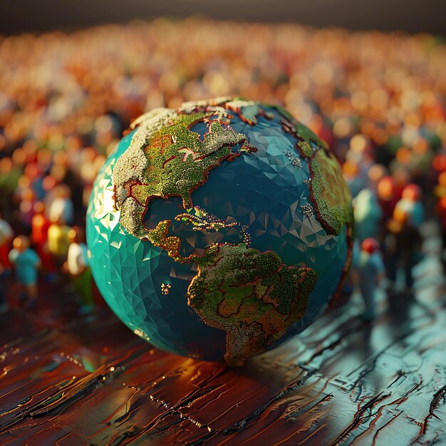 Foto un globo con la palabra tierra en él está en una mesa