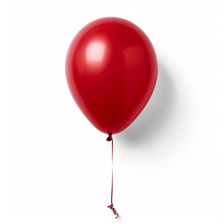 un globo rojo con una cinta roja en él