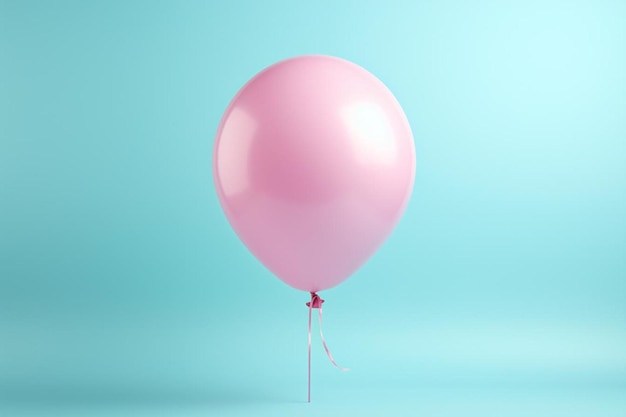 un globo rosa con una cuerda atada con una cuerda.