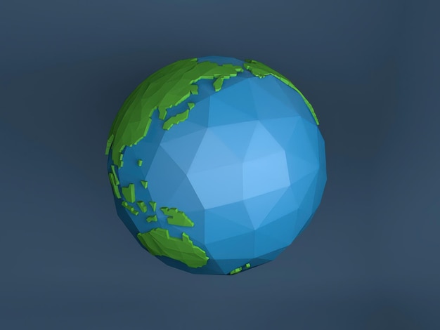 Un globo terráqueo azul y negro con un mapa del mundo en él.