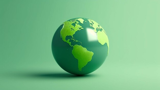 Un globo verde con el planeta tierra en él