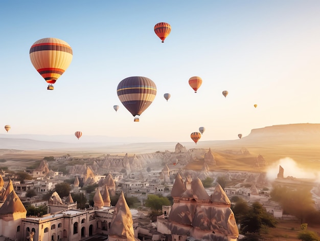 Globos aerostáticos en el cielo