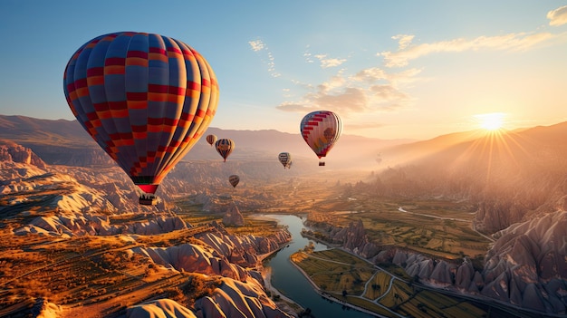 Globos aerostáticos sobrevolando el Cañón Botán